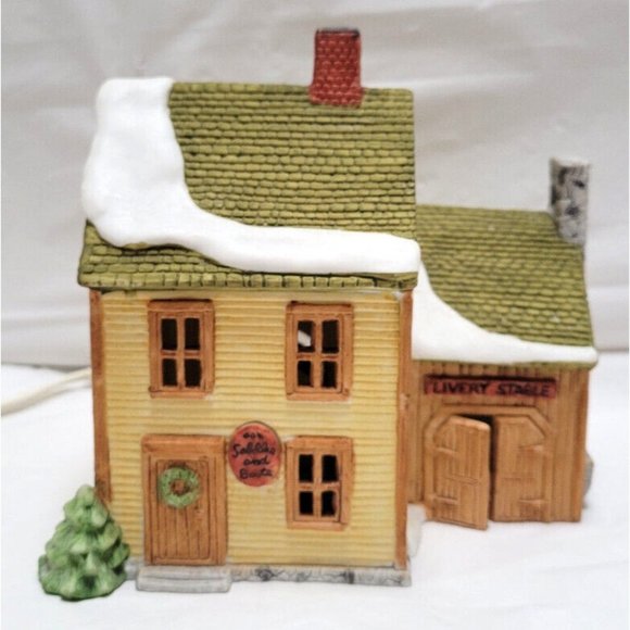 Vintage Dept 56 New England Village Series LIVERY STABLE & BOOT SHOP #65307 - Picture 3 of 8